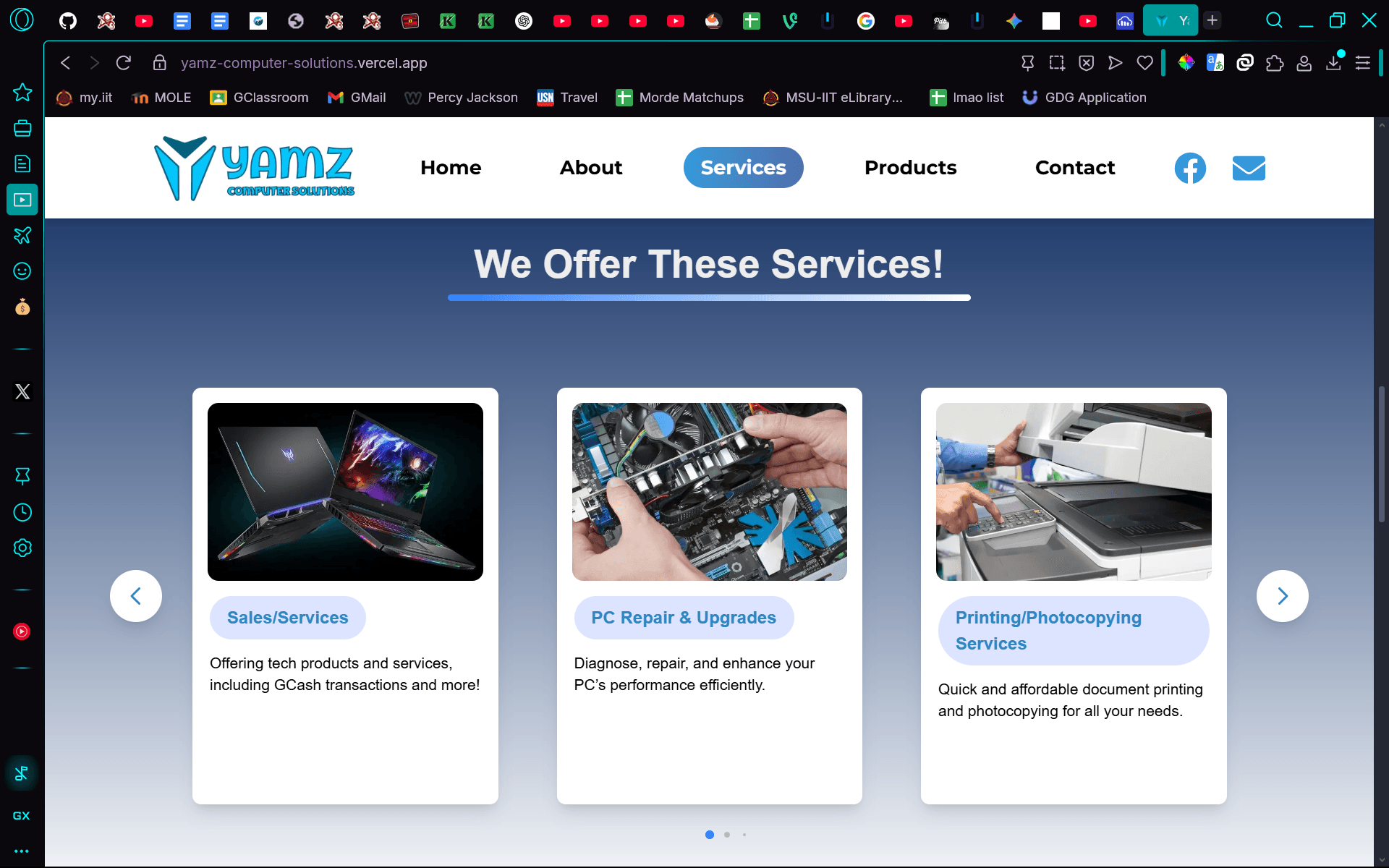 Yamz Computer Solutions Landing Page Image 3